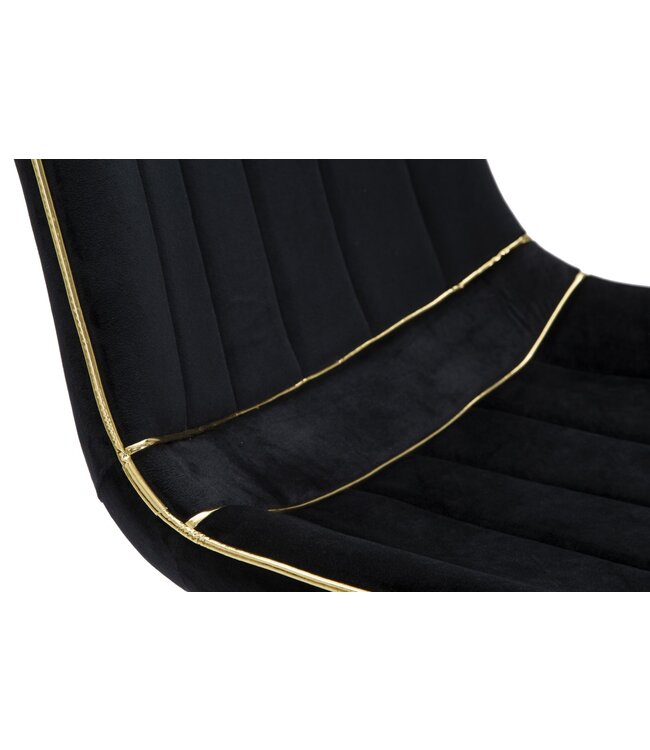 Mauro Ferretti STOEL PARIS NERA/GOUD SET 2 STUKS CM 51X59X79