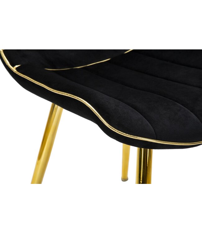 Mauro Ferretti STOEL PARIS NERA/GOUD SET 2 STUKS CM 51X59X79