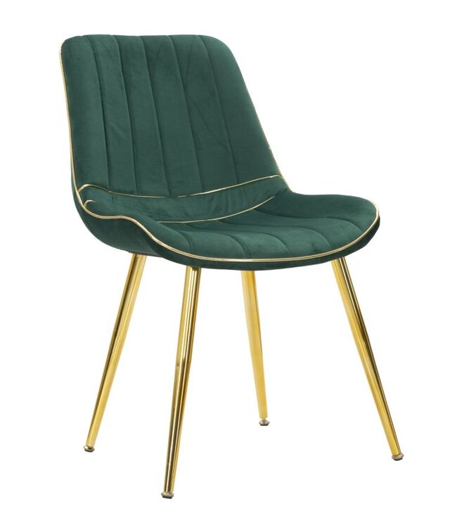 Mauro Ferretti STOEL PARIS VERDE/GOLD SET 2 STUKS CM 51X59X79