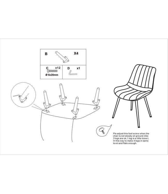 Mauro Ferretti STOEL PARIS VERDE/GOLD SET 2 STUKS CM 51X59X79