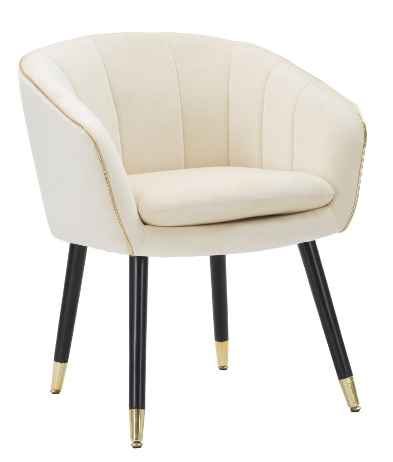 FAUTEUIL PARIJS CREMA/GOUD CM 62X58X78 afbeelding