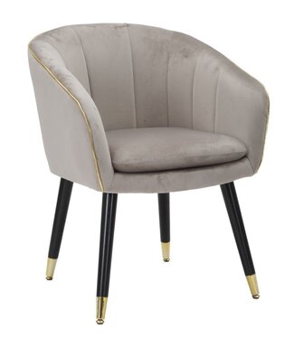 Mauro Ferretti PARMCHAIR PARIJS GRIGIA/GOUD CM 62X58X78