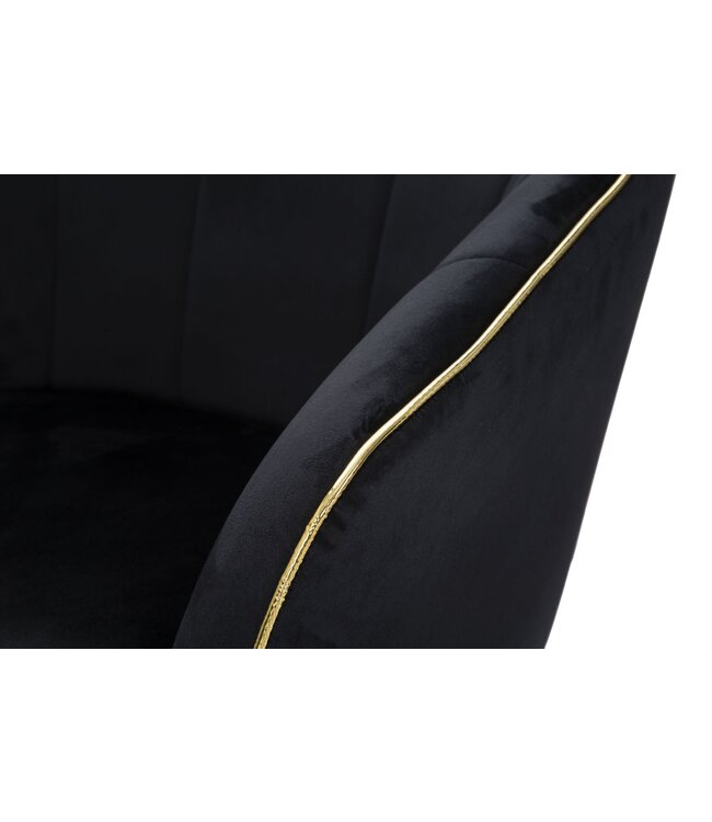 Mauro Ferretti FAUTEUIL PARIJS NERA/GOUD CM 62X58X78