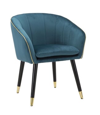 Mauro Ferretti FAUTEUIL PARIJS TEAL/GOUD CM 62X58X78