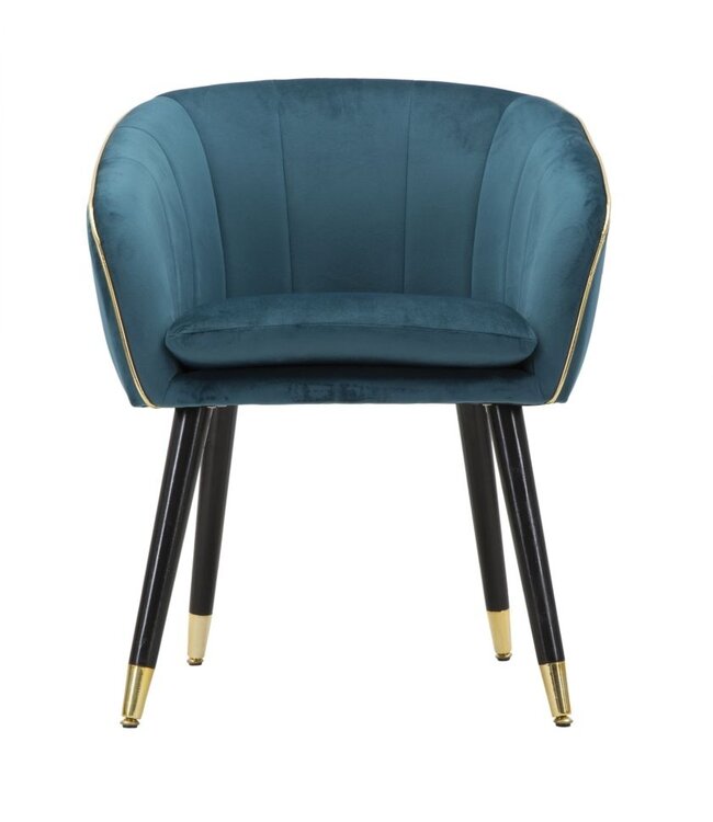 Mauro Ferretti FAUTEUIL PARIJS TEAL/GOUD CM 62X58X78