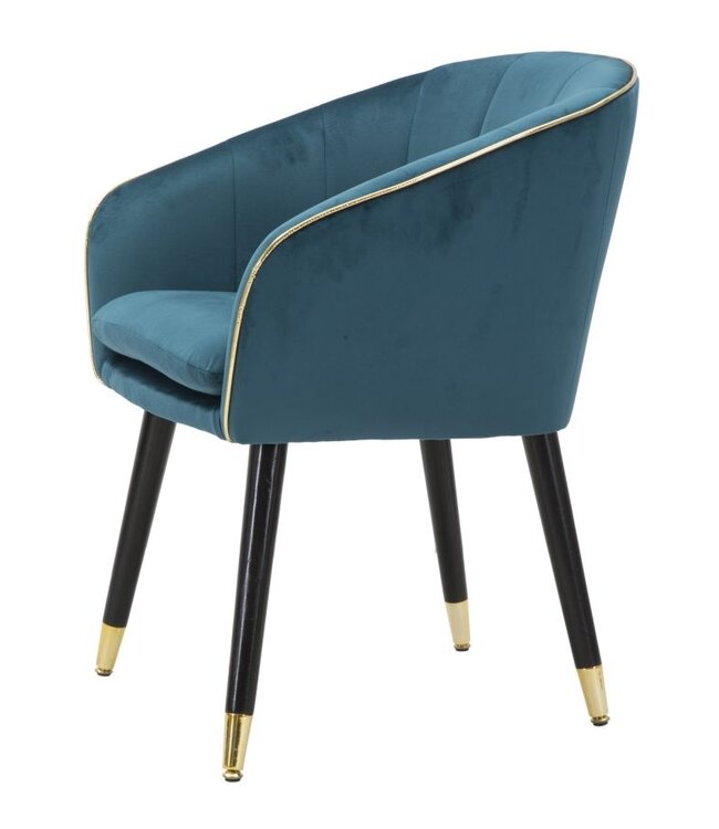 Mauro Ferretti FAUTEUIL PARIJS TEAL/GOUD CM 62X58X78