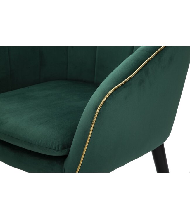 Mauro Ferretti FAUTEUIL PARIS VERDE/GOUD CM 62X58X78