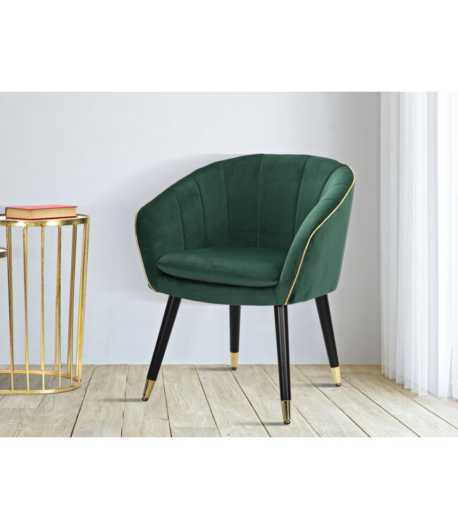 Mauro Ferretti FAUTEUIL PARIS VERDE/GOUD CM 62X58X78