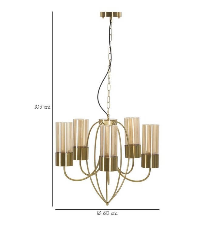 Mauro Ferretti PLAFONDLAMP VERSAILLES 5 LICHTS CM Ø 80X103