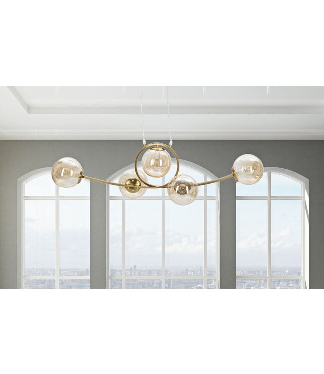 Mauro Ferretti PLAFONDLAMP JAPAN 5 LAMPS CM 100X33X30