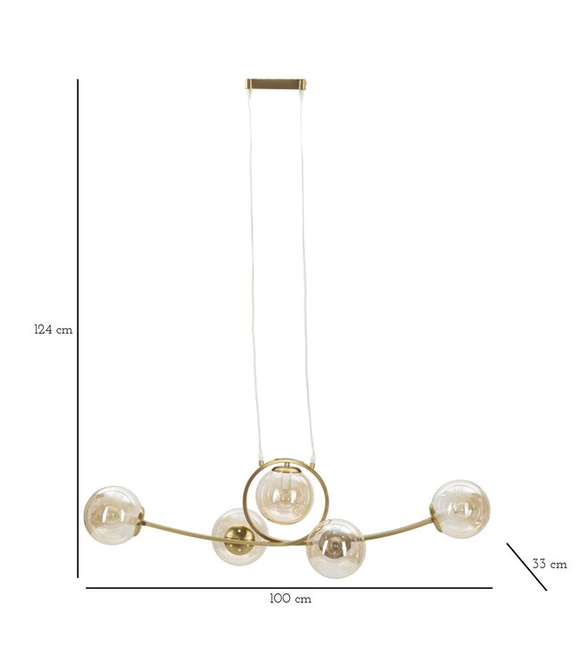 Mauro Ferretti PLAFONDLAMP JAPAN 5 LAMPS CM 100X33X30