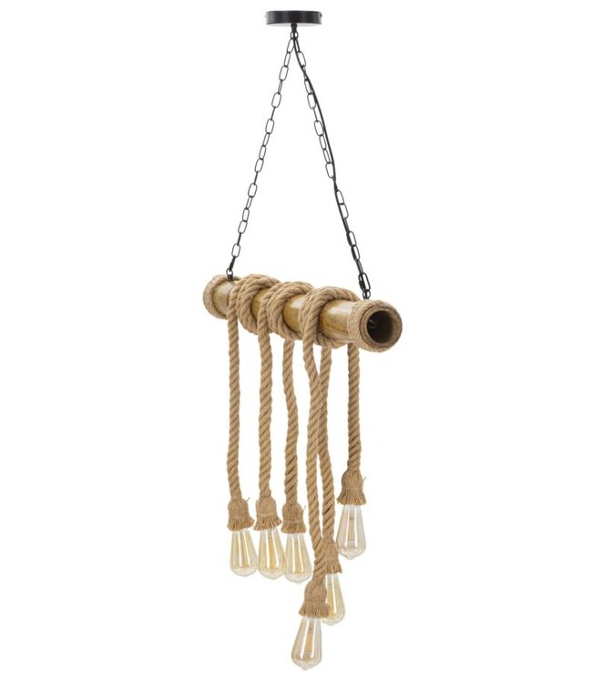 Mauro Ferretti PLAFONDLAMP BAMBOE/TOUW CM 80X15X120