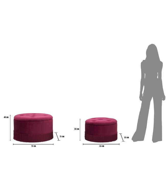 Mauro Ferretti BLADERDEEG/OPBERGLIJNEN NIEUW KOPPEL BORDEAUX CM Ø 71X41-55X33