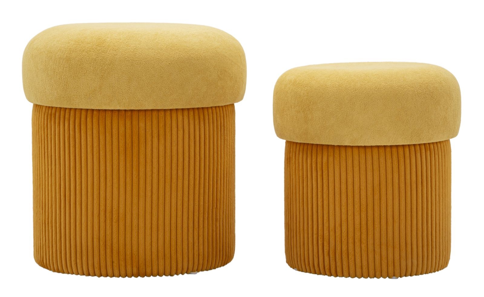 BLADERDEEG MET OPSLAG ESPENHOUT MOSTERD SET 2 STUKS CM Ø 42X44-35X37 afbeelding