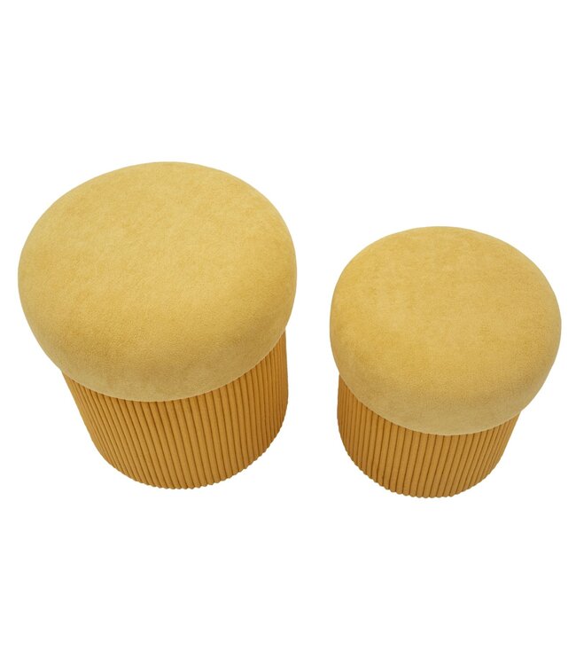 Mauro Ferretti BLADERDEEG MET OPSLAG ESPENHOUT MOSTERD SET 2 STUKS CM Ø 42X44-35X37