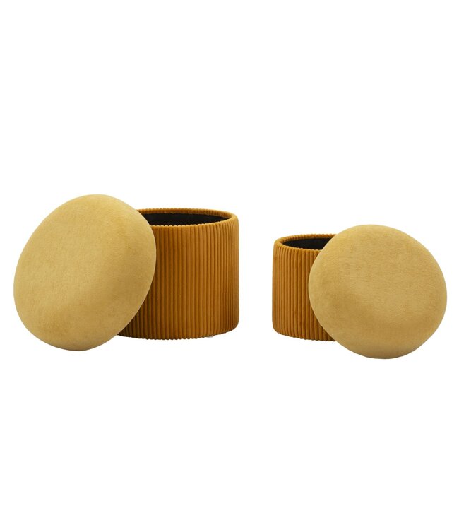 Mauro Ferretti BLADERDEEG MET OPSLAG ESPENHOUT MOSTERD SET 2 STUKS CM Ø 42X44-35X37