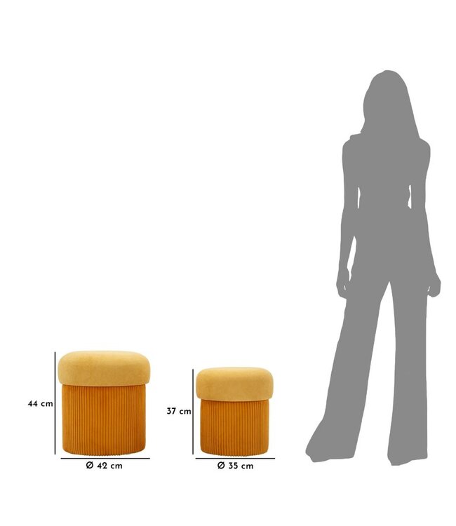 Mauro Ferretti BLADERDEEG MET OPSLAG ESPENHOUT MOSTERD SET 2 STUKS CM Ø 42X44-35X37