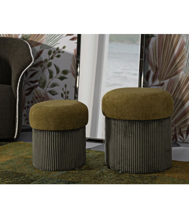 Mauro Ferretti BLADERDEEG MET OPBERG ESPENHOUT GROEN SET 2 STUKS CM Ø 42X44-35X37