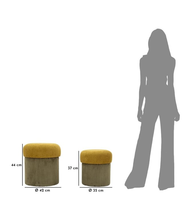 Mauro Ferretti BLADERDEEG MET OPBERG ESPENHOUT GROEN SET 2 STUKS CM Ø 42X44-35X37