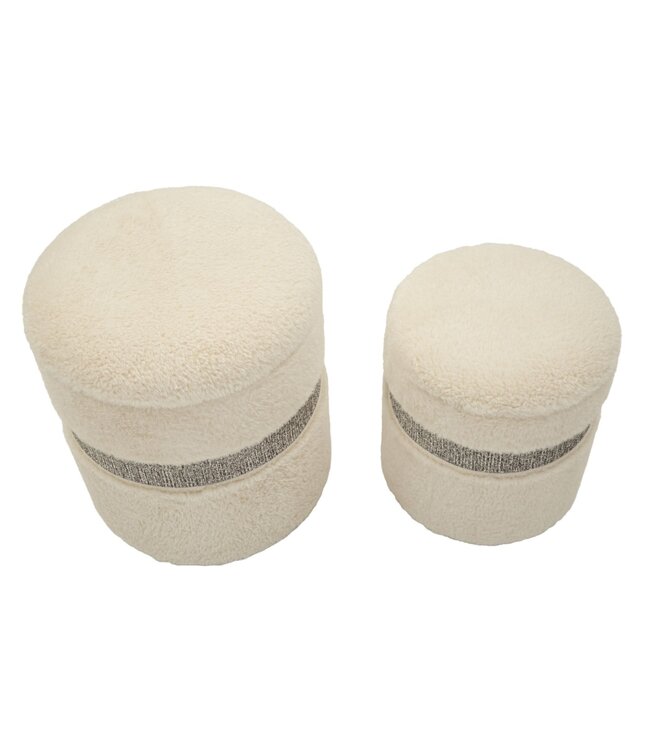 Mauro Ferretti BLADERDEEG MET OPBERGRUIMTE SAINT-MORITZ CRÈMESET 2 STUKS CM Ø 40X47-32X38