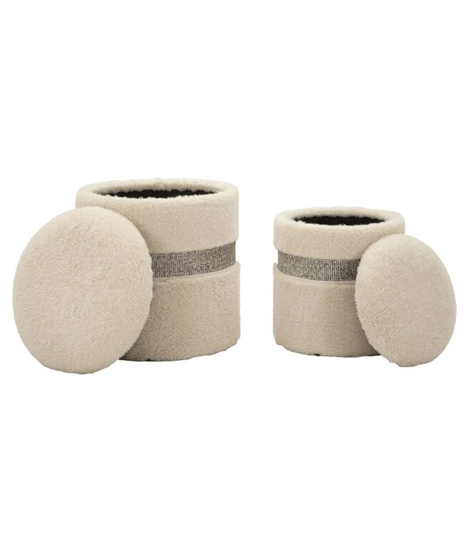 Mauro Ferretti BLADERDEEG MET OPBERGRUIMTE SAINT-MORITZ CRÈMESET 2 STUKS CM Ø 40X47-32X38