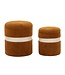 Mauro Ferretti BLADERDEEG MET OPBERGRUIMTE SAINT-MORITZ BRUIN SET 2 STUKS CM Ø 40X47-32X38
