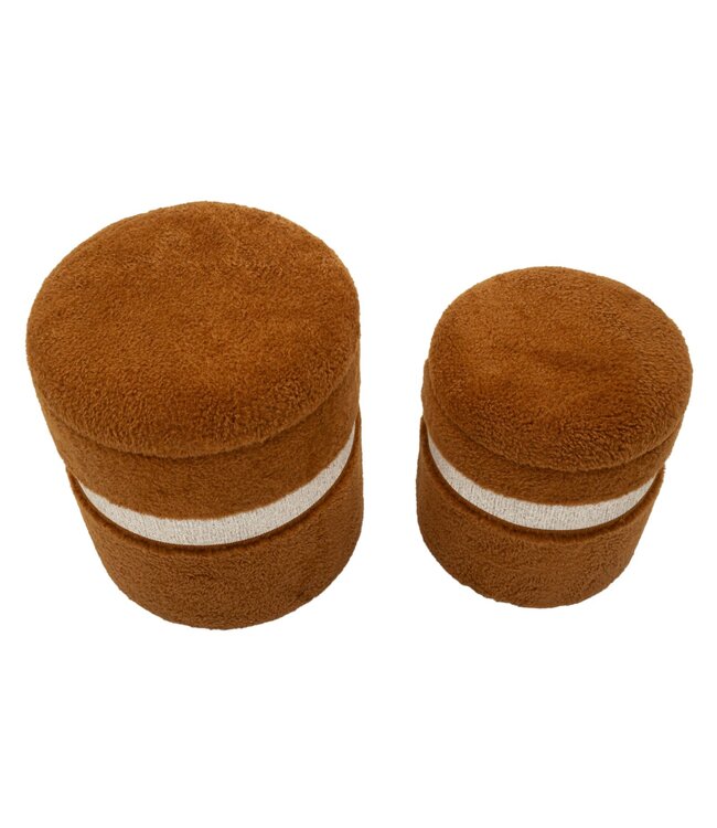 Mauro Ferretti BLADERDEEG MET OPBERGRUIMTE SAINT-MORITZ BRUIN SET 2 STUKS CM Ø 40X47-32X38