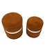 Mauro Ferretti BLADERDEEG MET OPBERGRUIMTE SAINT-MORITZ BRUIN SET 2 STUKS CM Ø 40X47-32X38
