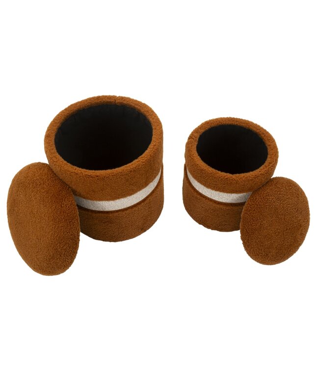 Mauro Ferretti BLADERDEEG MET OPBERGRUIMTE SAINT-MORITZ BRUIN SET 2 STUKS CM Ø 40X47-32X38