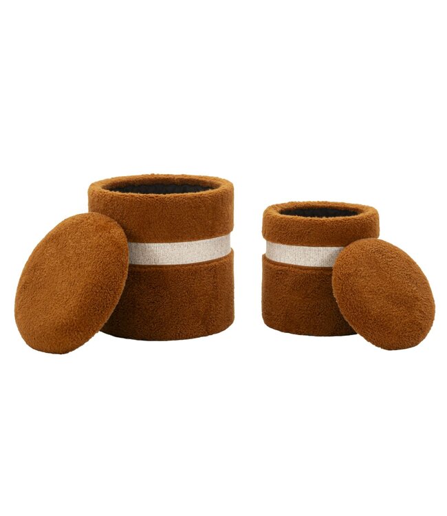 Mauro Ferretti BLADERDEEG MET OPBERGRUIMTE SAINT-MORITZ BRUIN SET 2 STUKS CM Ø 40X47-32X38