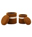 Mauro Ferretti BLADERDEEG MET OPBERGRUIMTE SAINT-MORITZ BRUIN SET 2 STUKS CM Ø 40X47-32X38
