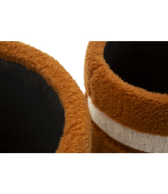 Mauro Ferretti BLADERDEEG MET OPBERGRUIMTE SAINT-MORITZ BRUIN SET 2 STUKS CM Ø 40X47-32X38