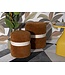 Mauro Ferretti BLADERDEEG MET OPBERGRUIMTE SAINT-MORITZ BRUIN SET 2 STUKS CM Ø 40X47-32X38