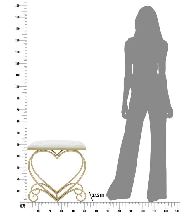 Mauro Ferretti KRUKJE HART CREMA CM 50X37,5X51,5