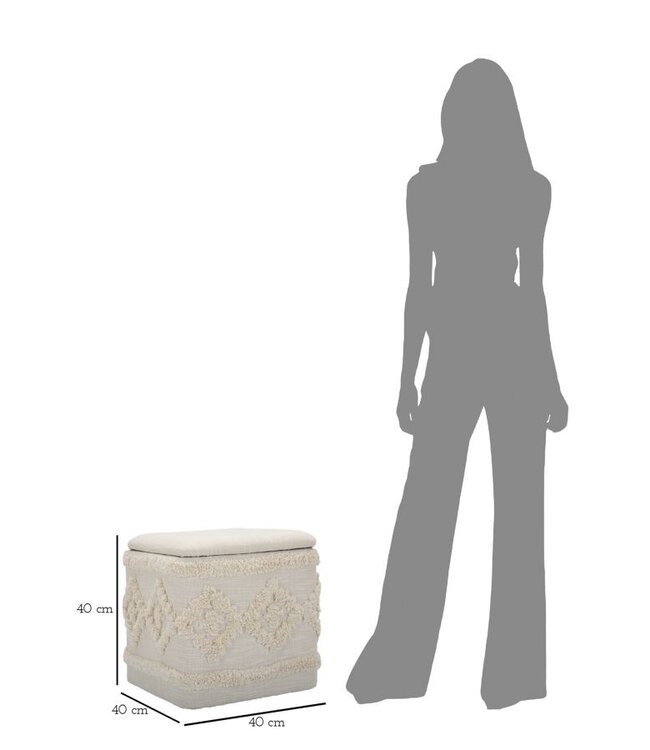 Mauro Ferretti KRUK MET OPBERGVAK DAMASCO VIERKANT CM 40X40X40