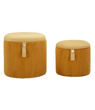 Mauro Ferretti BLADERDEEG MET OPSLAG BOLZANO MOSTERD SET 2 STUKS CM Ø 38 X 38-32 X 28