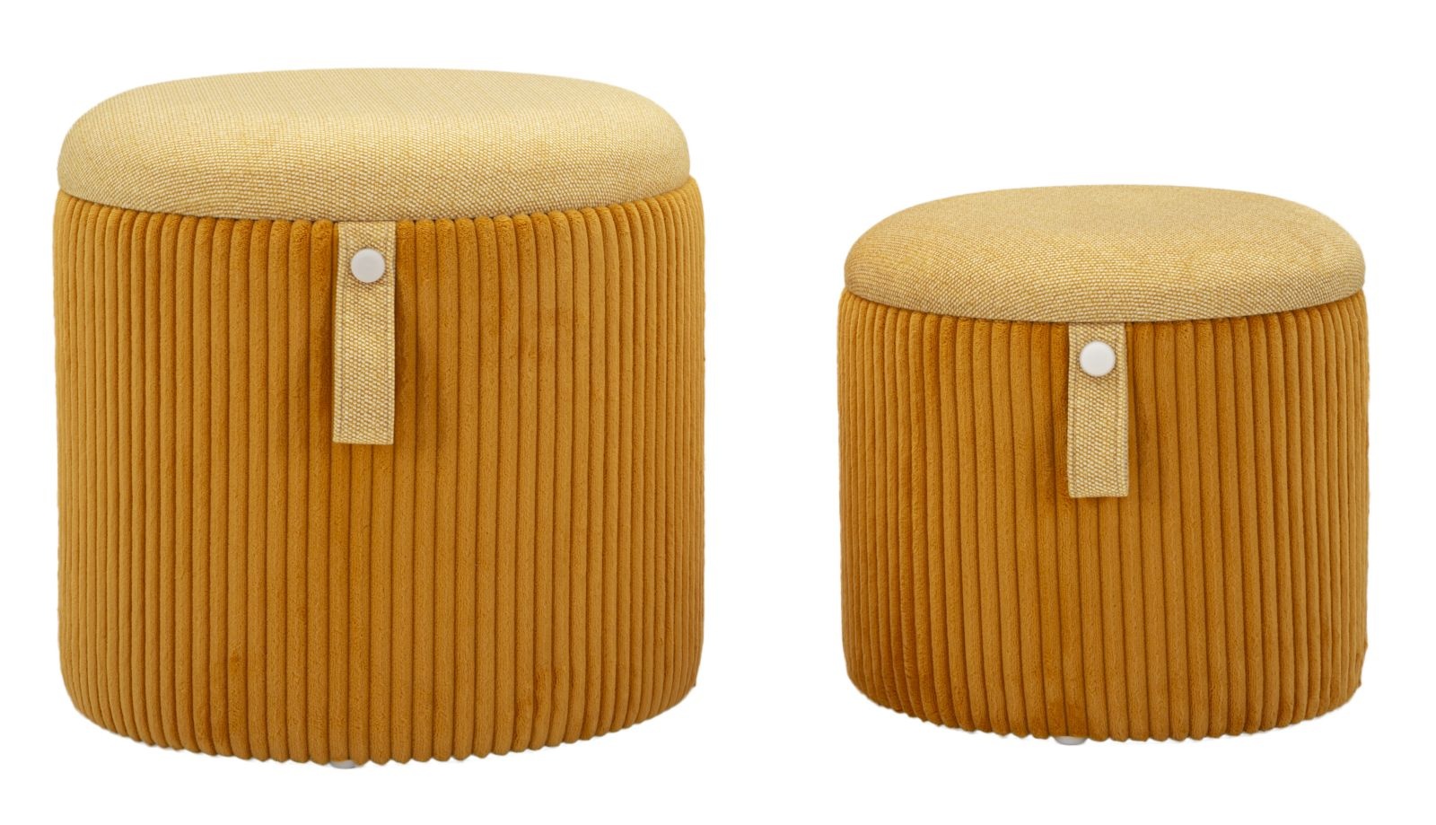 BLADERDEEG MET OPSLAG BOLZANO MOSTERD SET 2 STUKS CM Ø 38 X 38-32 X 28 afbeelding