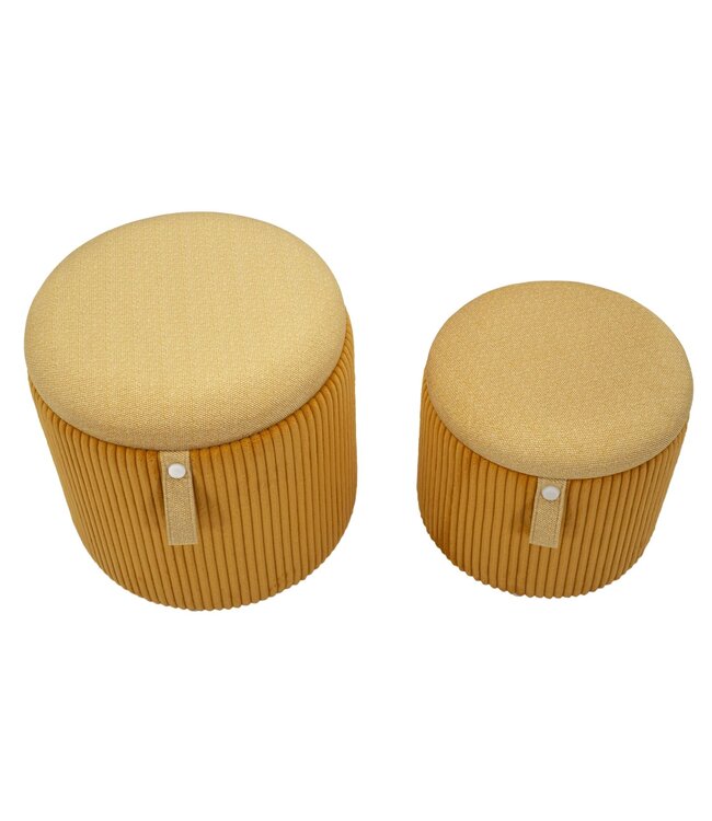 Mauro Ferretti BLADERDEEG MET OPSLAG BOLZANO MOSTERD SET 2 STUKS CM Ø 38 X 38-32 X 28