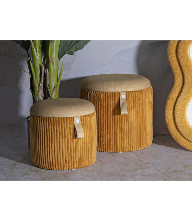 Mauro Ferretti BLADERDEEG MET OPSLAG BOLZANO MOSTERD SET 2 STUKS CM Ø 38 X 38-32 X 28