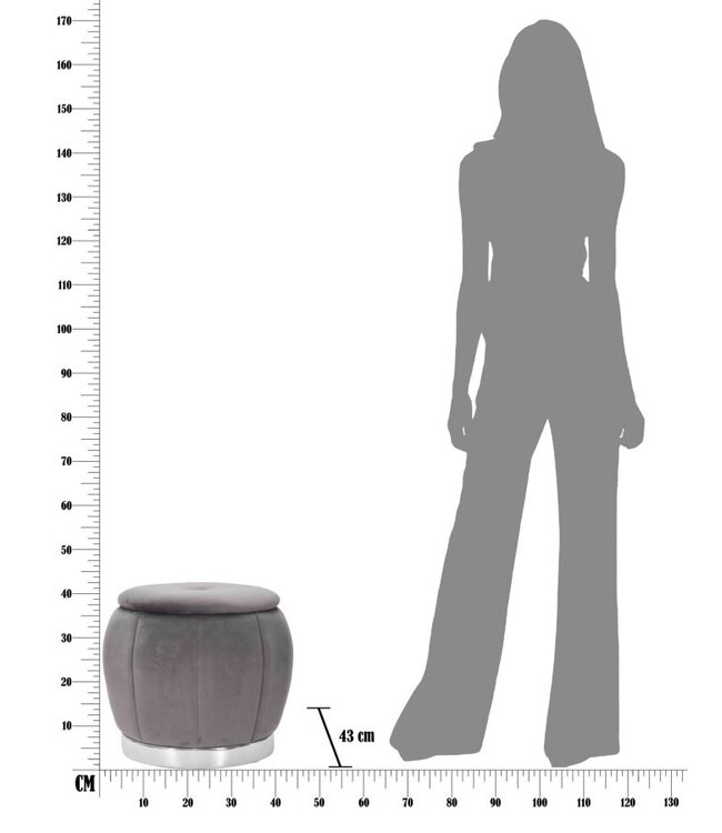 Mauro Ferretti BLADERDEEG/OPSLAG PARIJS GRIGIO/ZILVER CM Ø 43X43