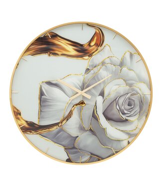 Mauro Ferretti WANDKLOK GLAZEN ROOS CM Ø 80X5 - 648120001