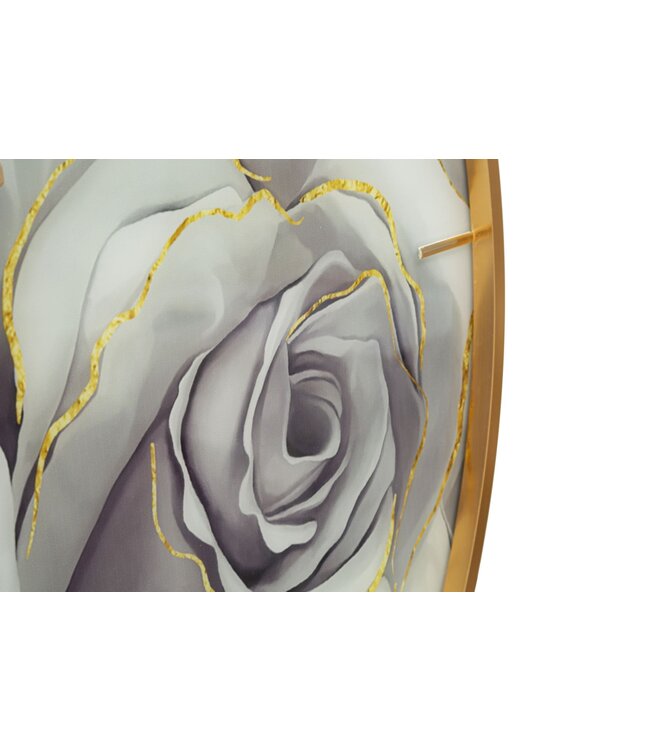 Mauro Ferretti WANDKLOK GLAZEN ROOS CM Ø 80X5