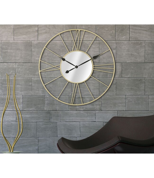 Mauro Ferretti WANDKLOK MET SPIEGEL GLAM STICK CM Ø 80X6