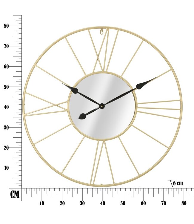 Mauro Ferretti WANDKLOK MET SPIEGEL GLAM STICK CM Ø 80X6