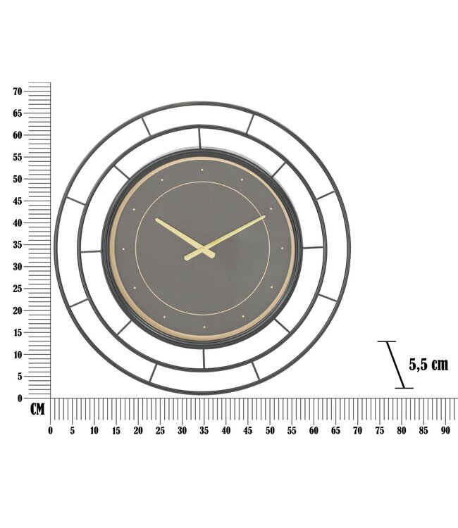 Mauro Ferretti WANDKLOK MODE DONKER CM Ø 70X5,5