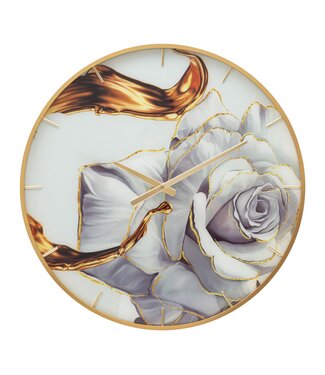 Mauro Ferretti WANDKLOK GLAZEN ROOS CM Ø 60X5 - 648120003
