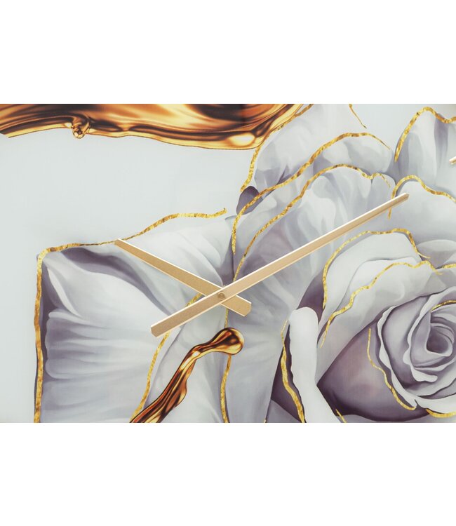 Mauro Ferretti WANDKLOK GLAZEN ROOS CM Ø 60X5