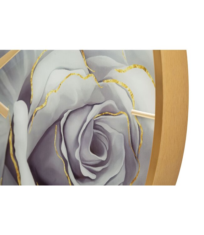 Mauro Ferretti WANDKLOK GLAZEN ROOS CM Ø 60X5