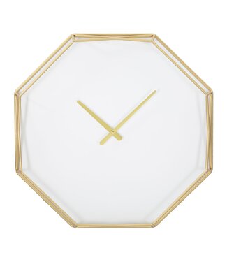 Mauro Ferretti WANDKLOK GOUDKLEURIG ACHTHOEKIG CM 56X6,5X56