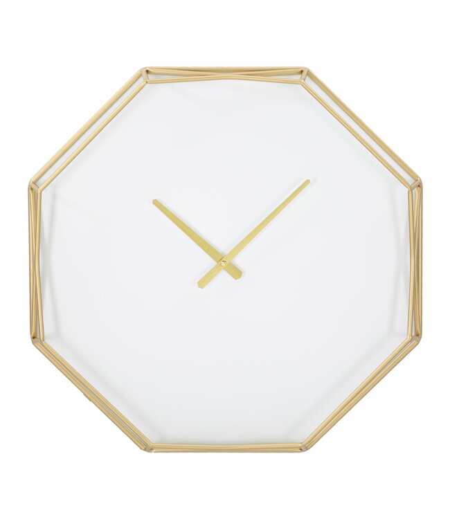 Mauro Ferretti WANDKLOK GOUDKLEURIG ACHTHOEKIG CM 56X6,5X56